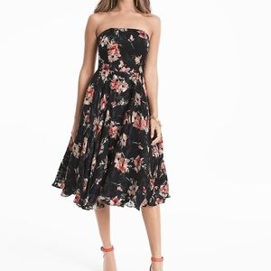 White House Black Market Strapless Floral Dress